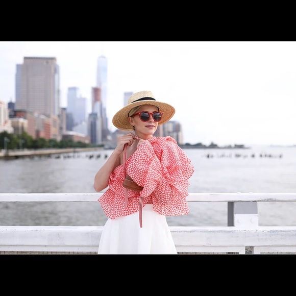 Rosie Assoulin Cork Screw One Shoulder Ruffle Top NWT - Picture 4 of 10